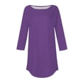 thumbnail image 3 of YanHoo Womens Casual 3/4 Sleeve Tee Shirts Solid Basic Crewneck 3/4 Length Sleeve Tunic Tops for Leggings Ladies Summer Blouse Pullover T Shirts, 3 of 5