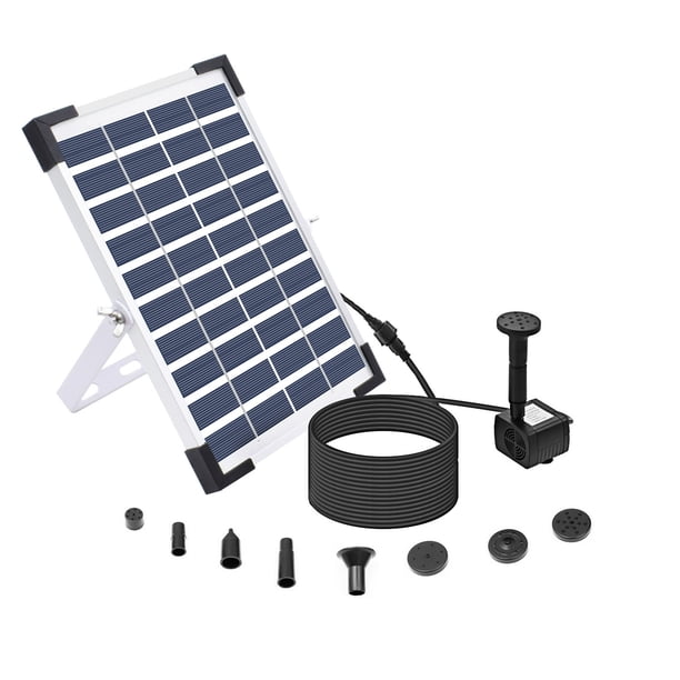 Cateissary Bomba de cascada para fuente Solar, 4 boquillas giratorias para exteriores, decoración de paisaje, estanque decorativo para baño de pájaros, Jardín y Patio 5W Cateissary HA006134-05B