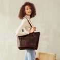 thumbnail image 2 of Bolso de hombro S-ZONE de cuero genuino vintage para mujer, 2 of 7