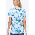 thumbnail image 4 of Saronite Tie-dye Printed Cotton Short Sleeve Jersey Top, Aqua Blue (Women's), 4 of 4