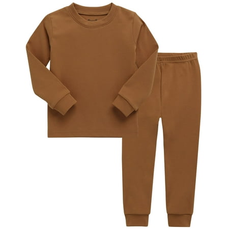 

VAENAIT BABY Kids Toddler Cotton Sleepwear Pajama Pjs 2pcs Set Basic Brown M