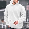 thumbnail image 2 of Mens Fuzzy Sherpa Hoodies Oversized Cozy Fleece Hooded Sweatshirts Winter Fluffy Pullover with Kangaroo Pocket, 2 of 5