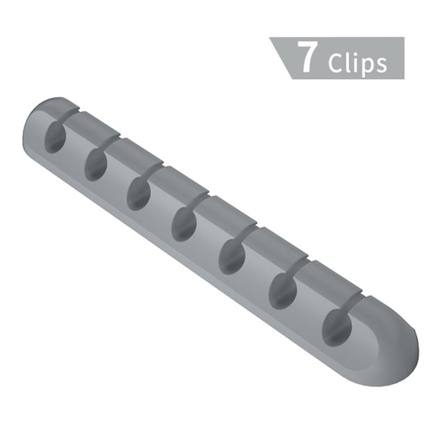 Essager Organizador de cables Oficina en casa Teléfono de escritorio Teclado Soporte de cable para ratón Clip de cable adhesivo, gris, 7 ranuras Methold EL5265-06