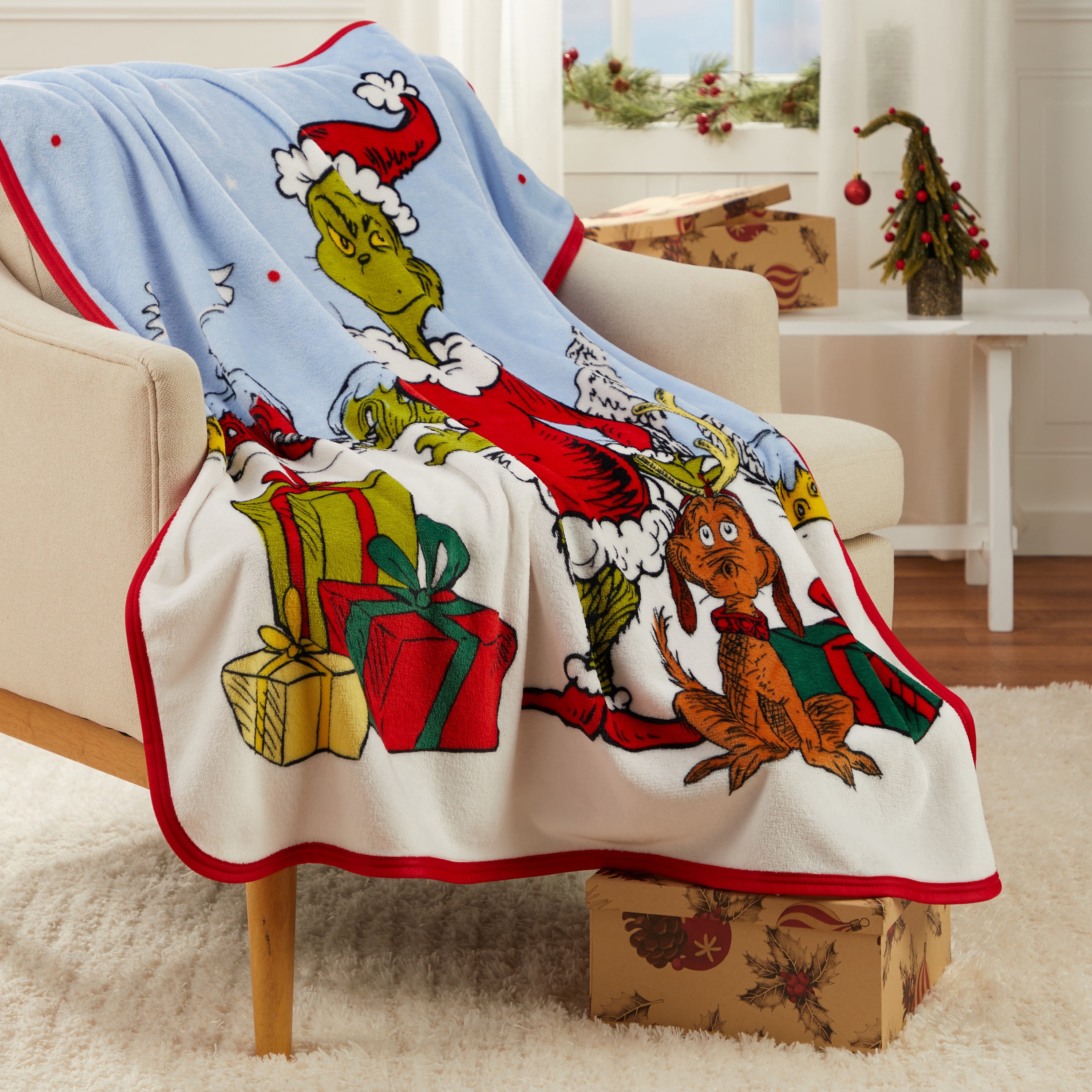 Grinch Kids Whoville Silky Soft Throw Blanket, 40x50