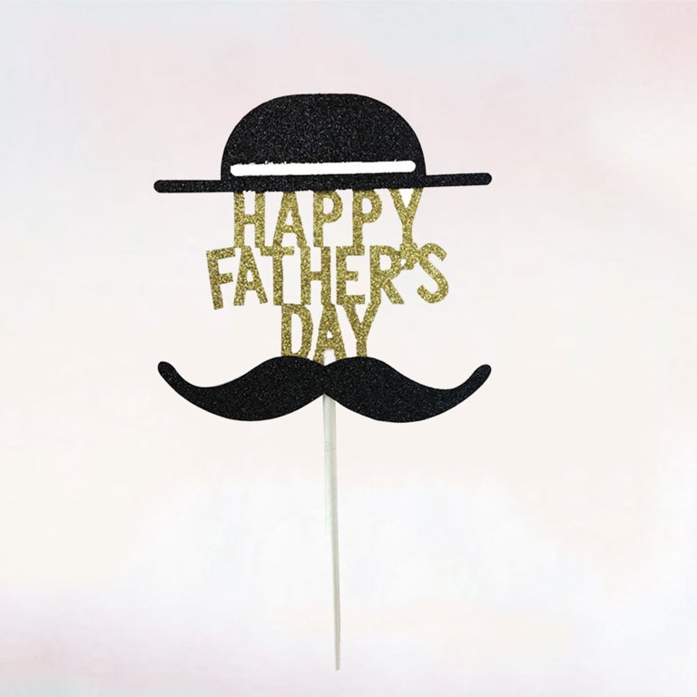 Happy Father's Day Hat Beard Cake Topper Creative Cake Cupcake