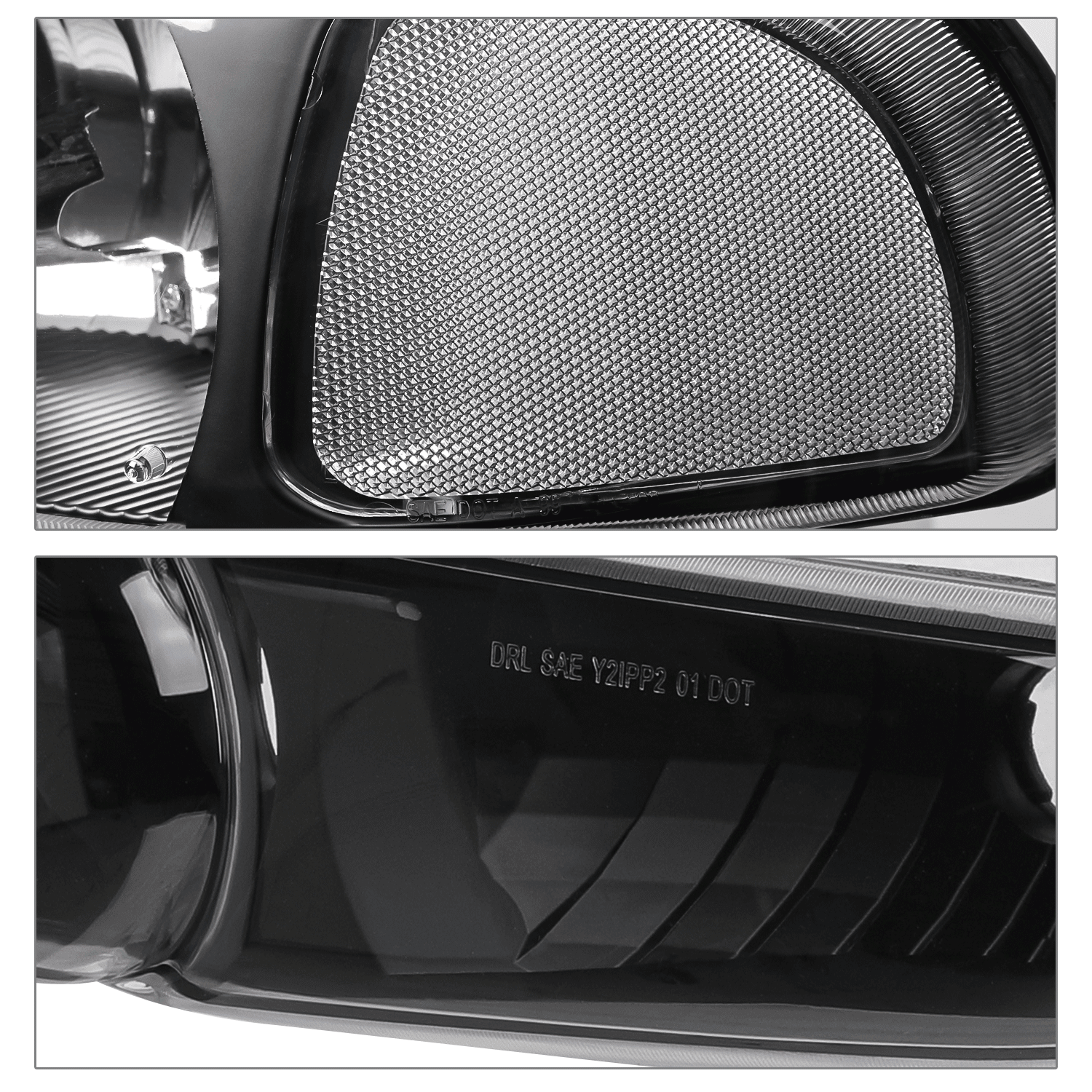M-AUTO Headlights Assembly W/ 2 Pairs Pre-Assembled LED Bulbs for 01-07 GMC Sierra, 01-06 GMC Yukon Denali, Yukon XL 1500 Denali