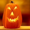 thumbnail image 4 of Happydeer Halloween Pumpkin Lamp Light Up Pumpkin Figurine Glowing Decorative Pumpkin with LED Light for Haunted House Halloween Home Garden Decor (Type F), 4 of 6