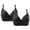 B Black, variant on Paiwinds 2-Piece Women's Printed Wireless Bra Set - Plus Size Comfortable Breathable Push Up No Underwire Bra for Everyday Wear, Multiple Colors, Sizes XS-4XL