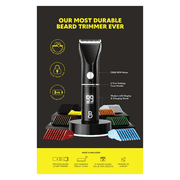 The Beard Club Precision Beard Trimmer for Men, 8 Guides with 45 Trim Settings Travel Barber Trimmer, Cordless Rechargeable Beard & Hair Trimmer