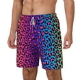 thumbnail image 2 of Uemuo Leopard Neon Rainbow Gradient Pattern Mens Swim Trunks Quick Dry Board Shorts with Mesh Lining, Stretch Beach Shorts Quick Dry No-Chafing Board Shorts-Small, 2 of 9