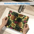 thumbnail image 5 of Pineapple Computer Mouse Pad Floral Leaf Plants Tropical Fruit Pattern Vintage Green Yellow Brown Wipeable Polyester Rubber Decorative Desk Mat Ideal for Home Library or Office Work (9.5"x7.9"), 5 of 6