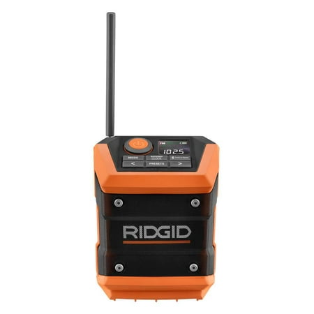 Rigid 18 Volt Mini Cordless Water-Resistant Bluetooth Radio with Radio App Connectivity (Tool Only) (New Open (Best Radio Station App)