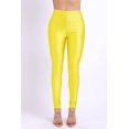 thumbnail image 4 of Ofenti Shiny Leggings for Women High-Waist Neon Tights Yellow 2X, 4 of 5