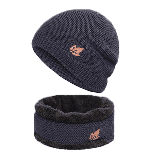 Gorro y bufanda de invierno cálido, gorro de punto elegante para hombres y mujeres