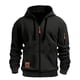 thumbnail image 1 of Dolkfu Sudadera con capucha de cremallera completa para hombres, sudadera con capucha para hacer ejercicio, camiseta de entrenamiento para hombres XL, 1 of 6
