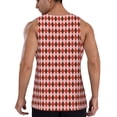 thumbnail image 3 of Xecao Red and Brown Squares Men's Tank Top Workout Quick Dry Sleeveless Gym Jogging Muscle Shirts Summer Swim Beach Tops, 3 of 9