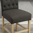 thumbnail image 5 of Roundhill Siena Counter Height Button Tufted Back Solid Wood Stools, Set of 2, Charcoal, 5 of 10