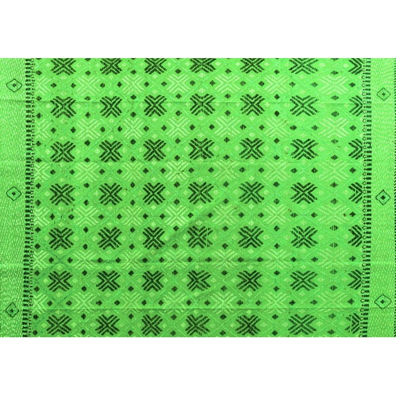 Ahgly Company Indoor Rectangle Abstract Green Modern Area Rugs, 7' x 10'