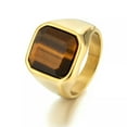 thumbnail image 2 of QQTDFG Men Women Stainless Steel Tiger Eye Stone Ring Band Wedding Gift Size 7-12-Gold Red-10, 2 of 9