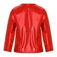 thumbnail image 2 of YONGHS Kids Girls Boys Metallic Shiny Shirt Blouse Jazz Dance Stage Performance Tops Red 5-6, 2 of 7