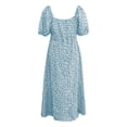 thumbnail image 5 of Plus Size Floral Print a Line Dress Women Casual Square Neck Flowy Comfortable Feminine Spring Summer Fall Boho Maxi Dress, 5 of 5