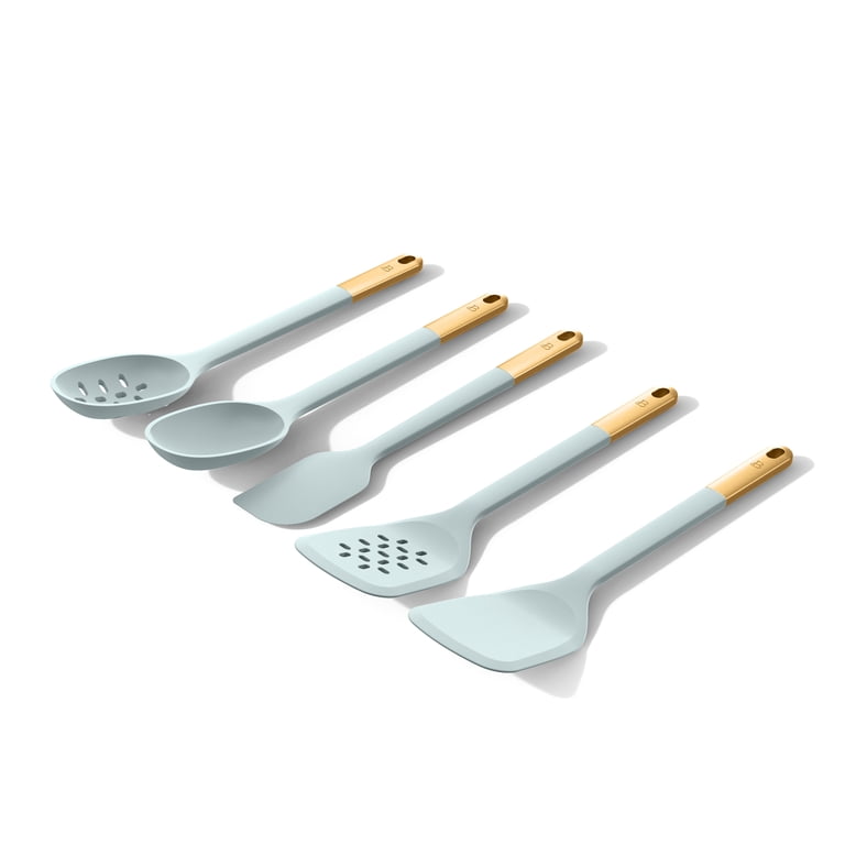 Beautiful 6-Piece Silicone Kitchen Tool Set with Ceramic Crock