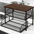 thumbnail image 5 of Coffee Station Organizer Wooden Counter Shelf Iron Storage Rack with Smooth Pull Out Drawer for Kitchen Pantry Use, 5 of 9