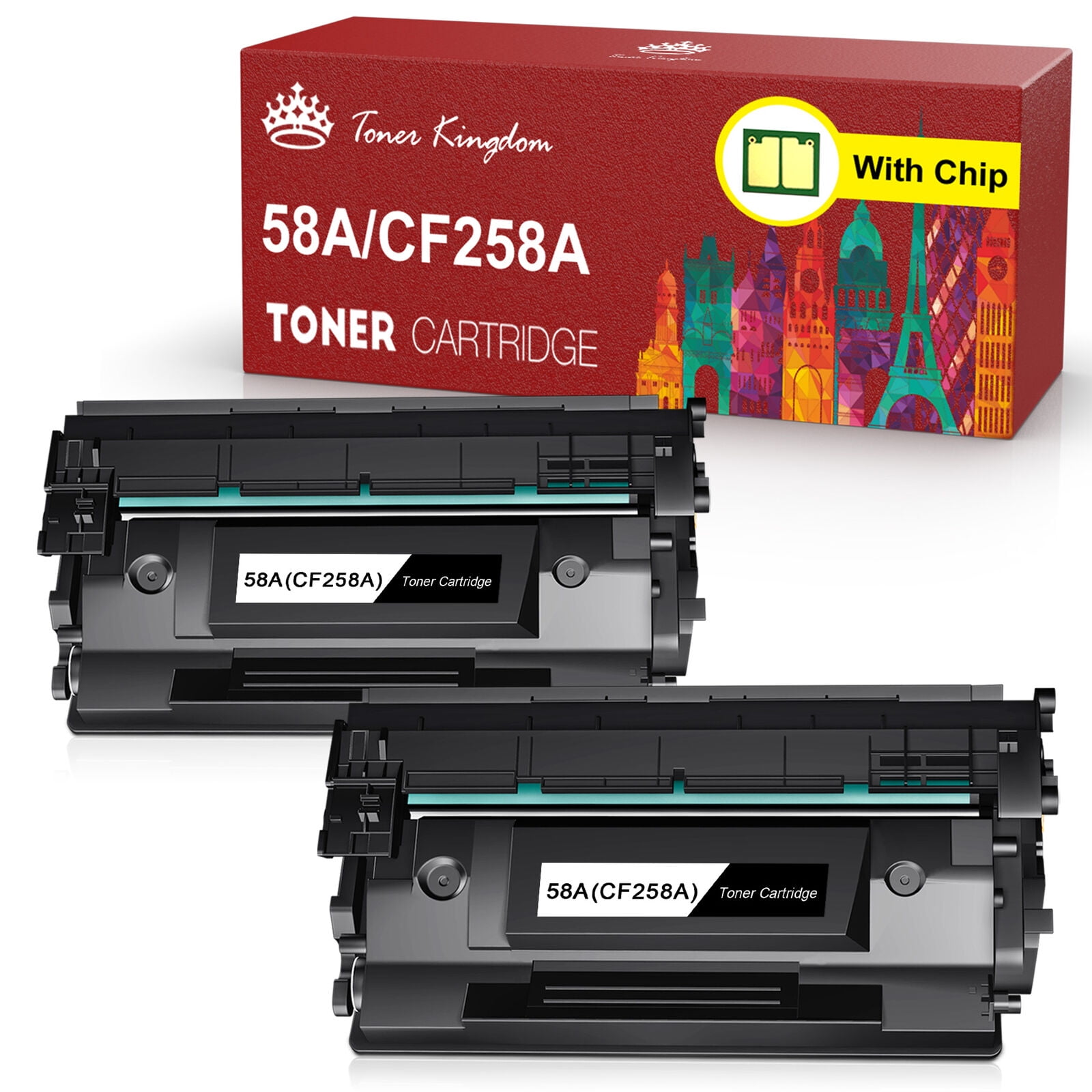 Toner Kingdom Replacement for HP 2pack 58A CF258A Black Toner