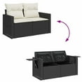 thumbnail image 5 of vidaXL 9 Piece Garden Sofa Set with Cushions Black Poly Rattan, 5 of 5