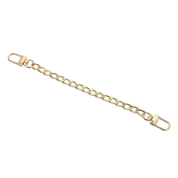 Purse Flat Chain Strap 8" with Metal Buckles for DIY Purse Handbag Clutch, Light Gold