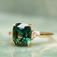 thumbnail image 3 of Unisex Retro Ring Emerald Gemstone Square Alloy Inlaid Four Claw Rhinestones Design Weddings Jewelry Statement, 3 of 3