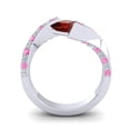 thumbnail image 4 of 1.20 Ct Natural Diamond Garnet & Pink Sapphire Gemstone Latest Anniversary Ring for Wife Solid 14K White Gold Size 6.5 by Diamond-Capitals, 4 of 8