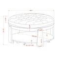 thumbnail image 6 of Furniture of America Brynn Tufted Ottoman Coffee Table, Natural Tone and Beige, 6 of 6