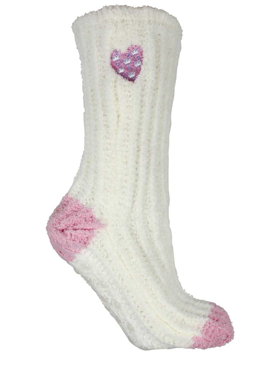 Women's NonSkid Slipper Socks Fuzzy Slouchy Chenille Lavender Infused