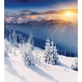 thumbnail image 3 of Ambesonne Winter Duvet Cover Set, Tops Dramatic Sky Alpine, King, White Blue Apricot, 3 of 3