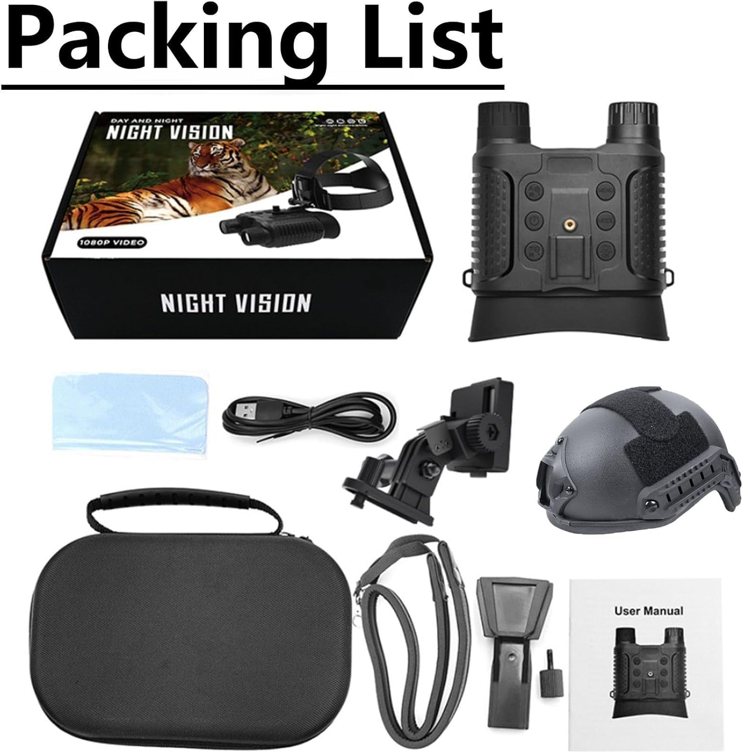 Night Vision Goggles Binoculars, 1312FT Digital Infrared Head Mounted Night Vision with, 2.7" Large Screen Can Save 1080P Video and 12M Photo, 8 X Digital Zoom, Include 32GB SD Card