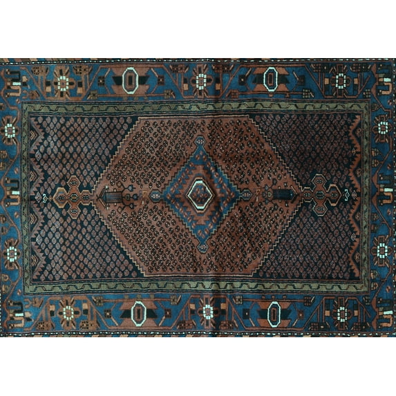 Ahgly Company Indoor Rectangle Persian Light Blue Traditional Area Rugs, 2' x 5'
