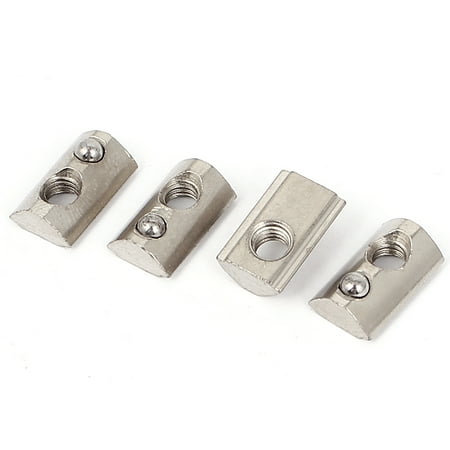 Rohl Nuts - 4pcs M4 20 Series Metal Half Round Roll in T-slot Spring Nut w Ball