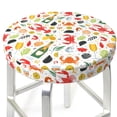 thumbnail image 3 of KLL Crabs Shrimps Round Bar Chair Cushion Cover 14 inch ,Bar Stool Protector with Elastic, Soft Washable, 3 of 6