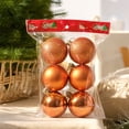 thumbnail image 4 of QISIWOLE Christmas Ball Ornaments Set of 6, Orange Shatterproof Lightweight Tree Balls, 2.36 x 2.36 in Plastic Ornament Set, for Christmas Tree Wreath Garland and Holiday Party Decor, 4 of 6