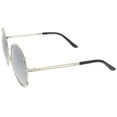 thumbnail image 3 of sunglassLA Female Oversize Wire Rimmed Temple Cutout Colored Mirror Round Sunglasses 58mm (Silver / Silver Mirror) - 58mm, 3 of 4