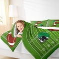 thumbnail image 4 of Homewish Cartoon Monogrammed P Bedding Comforter Set, Green Brown Football Rugby Twin Comforter Sets, Teens Kids Boys Girls Reversible Bedding Set, Microfiber Bedroom Decor, 2pcs, 4 of 8