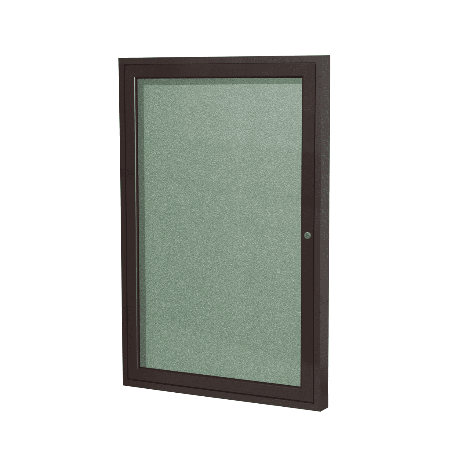 PB13624VX189 Ghent 1 Door Enclosed Vinyl Bulletin Board with Bronze
