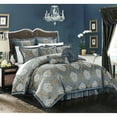 thumbnail image 3 of 9 Piece Aubrey Decorator Upholstery Quality Jacquard Scroll Fabric Complete Master Bedroom Comforter Set and pillows, 3 of 6