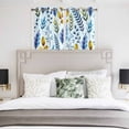 thumbnail image 3 of Blue Yellow Leaves Kitchen Curtains Window Panels, Spring Botanical Leaf Farmhouse Watercolor Insulated Window Treatment Curtain, Grommet Curtains for Bedroom/Living Room/Bathroom, 2 Piece 52"Wx45"L, 3 of 8
