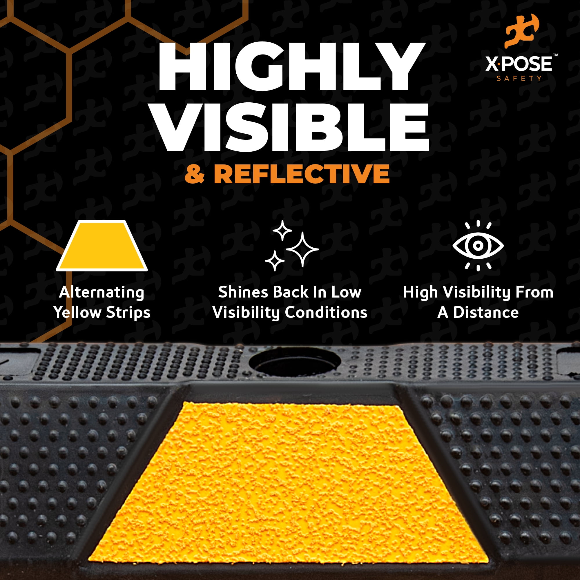 Xpose Safety Parking Block Curb Stop, 72" Heavy Duty Parking Stop Protect Vehicles Walls Yellow Reflective Strip, Car Tire Stopper, Wheel Stop Bumper, Parking Stopper for Garage, Driveway 2 Pack