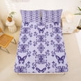 thumbnail image 5 of Erosebridal Adults Purple Damask Full Size Sheets,Gothic Vintage Floral Bed Sheets For Men Women 4pcs, 5 of 6