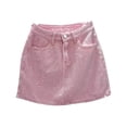 thumbnail image 4 of Ediodpoh Carnival Denim Mini Skirt High Waist Fitted A Line with Rhinestone Design Skirts for Women Pink S, 4 of 4