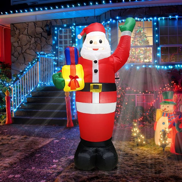 Personalización de fábrica de fuente, cientos de decoración inflable navideña de Papá Noel para interiores y exteriores