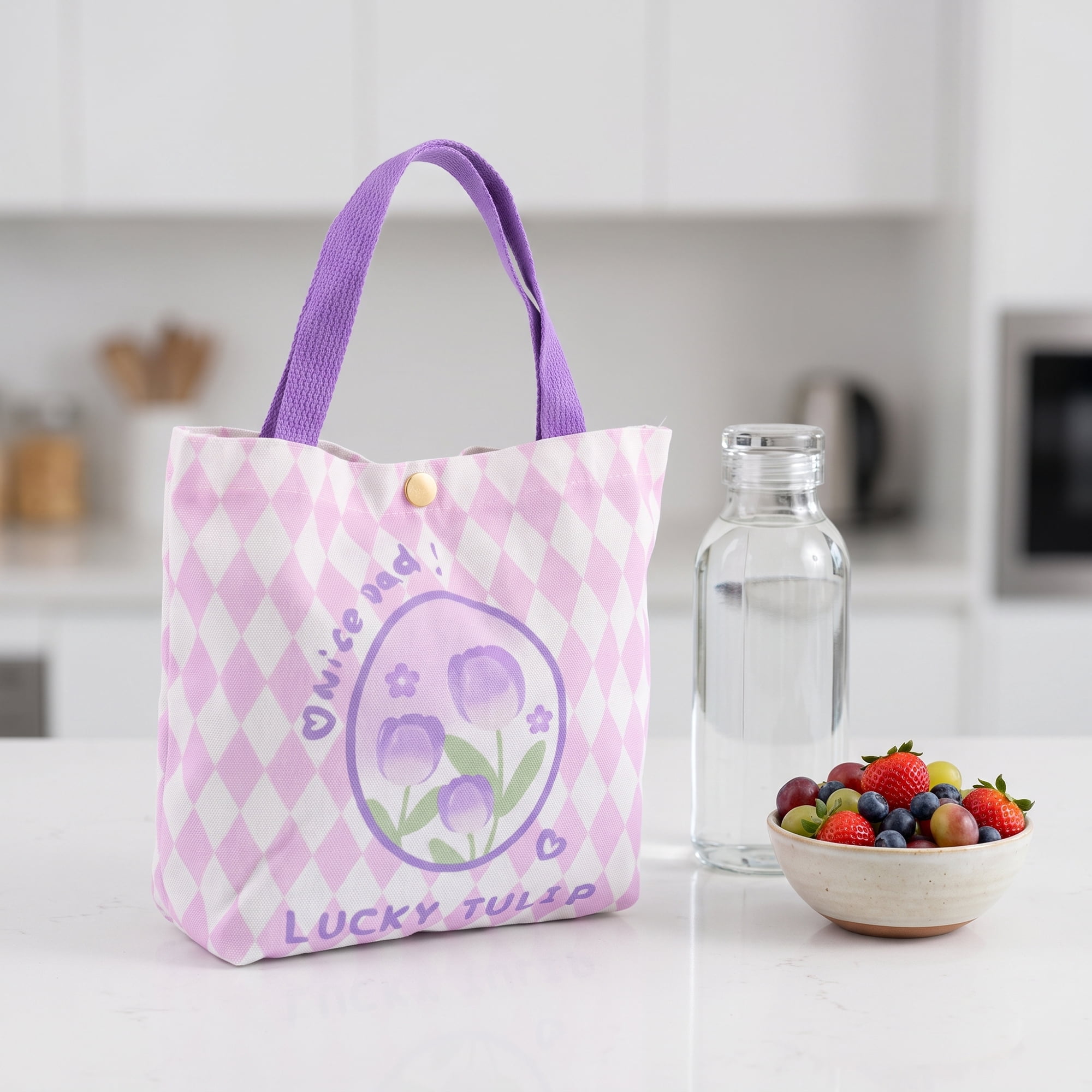 Unique Bargains Stylish Canvas Gift Bags with Comfortable Handle Purple 9.8" x 3.1" x 8.7"